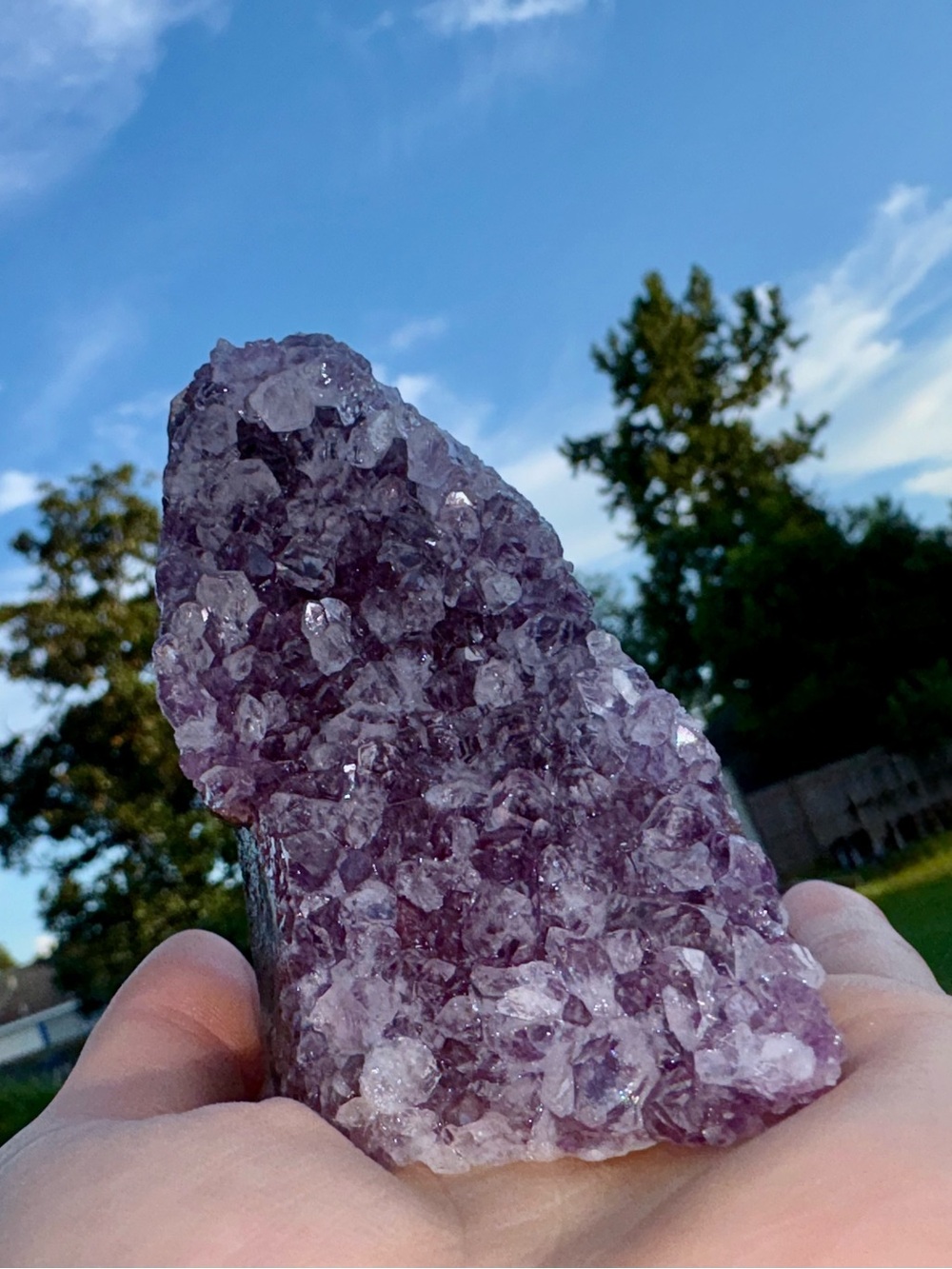 Amethyst Crystal Geode Cluster - Purple Home Accent